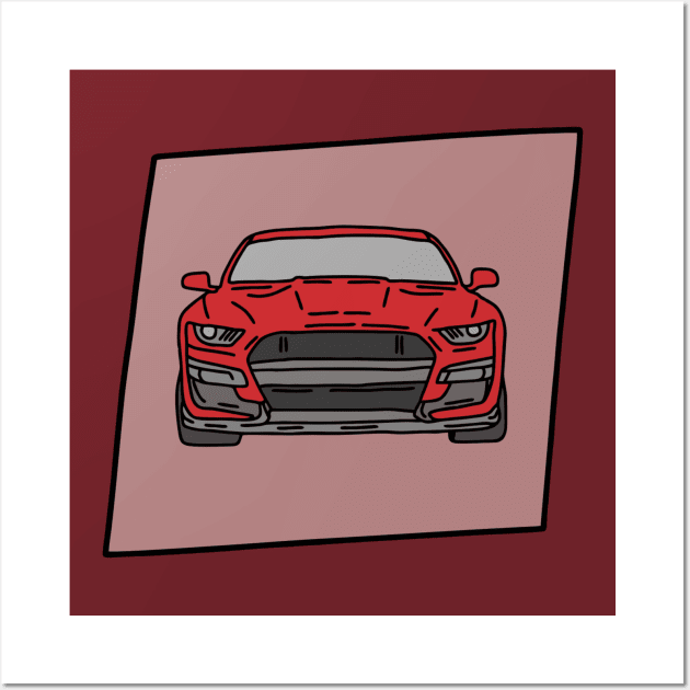 red glossy muscle car Wall Art by fokaction